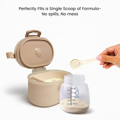 Lulyboo Baby Formula Milk Powder Container - Travel-Friendly, Airtight Storage with Scoop & Spork, Compact BPA-Free, Easy-to-Clean Portable Baby Feeding Accessories (Clay)