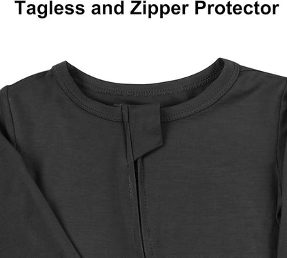 Aablexema Baby Footless Pajamas Zipper with Mitten, Rayon from Bamboo, Infant Long Sleeve Romper Pjs