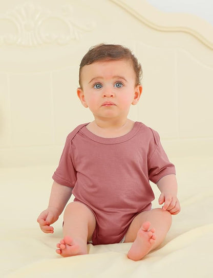 Jimonda Baby Bodysuits Rayon from Bamboo Short Sleeve Baby Boys Girls Rompers Soft Outfits Newborn Clothes