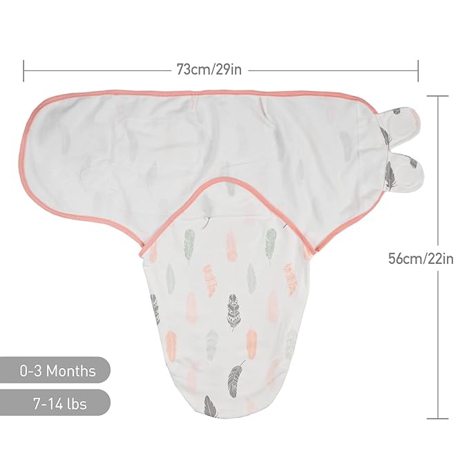 Organic Baby Swaddle Sleep Sacks, 3-Pack Swaddles for Newborns Baby Essentials, Infant 0-3 Months, 100% Cotton Soft & Snug Adjustable Wrap Nursery Swaddling Blankets Improves Sleep