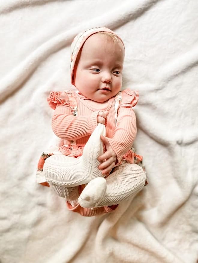 Unutiylo Preemie Newborn Baby Girl Clothes Romper Suspender Dress Fall Winter Outfits Ruffle Long Sleeve Jumpsuit