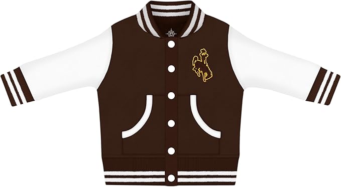 Creative Knitwear College Baby Varsity Jacket Lightweight - Team Logo, Multiple Colors, Unisex, (0 Months - 4T)