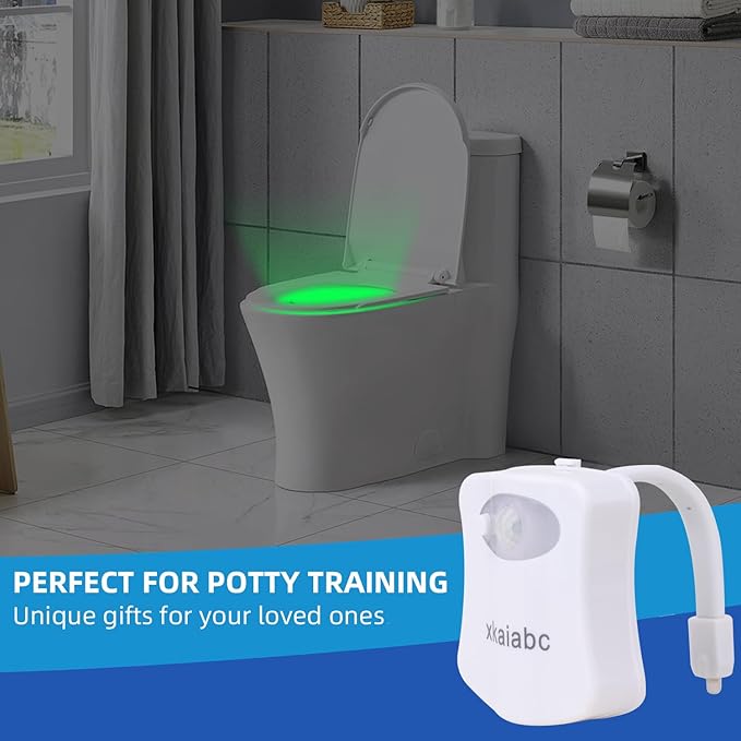 Toilet Light, Motion Sensor Night Light, Led Lights Inside Toilet Motion Sensor, Bathroom Night Light 8 Colors Motion Activated, Led Lights for Kids Bathroom Decor