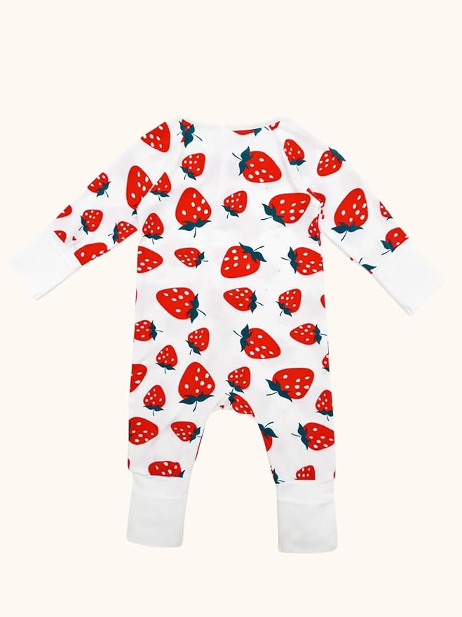 Bow Dream Bamboo Rayon Baby Boy Romper Footed Long Sleeve Footies Newborn Girl Clothes Footless with Zipper and Mitten Cuffs