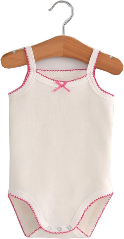 Girls Spaghetti Strap Bodysuit Sleeveless Tank Top Cotton One-Pieces Pack of Summer Baby Clothes Outfit