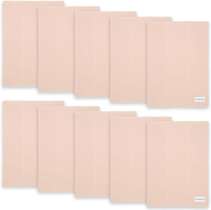 Comfy Cubs Baby Burp Cloths Set (Pack of 10) - Large, 6-Layer, Ultra Absorbent 100% Cotton for Infant Spit-Up, Drool, and Messes - Soft, Gentle, Thoughtful New Born Baby Gifts, Blush