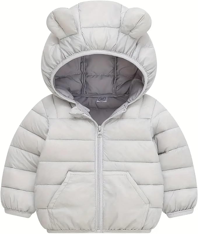 Toddler Winter Coats Puffer Padded Jacket Baby Boys Girls Bear Hoods Down Jacket Light Weight Infant Outerwear
