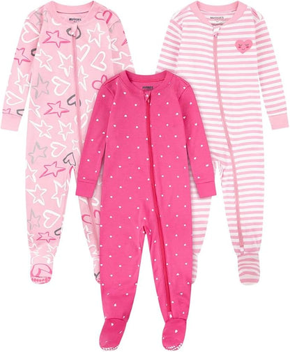 HUGGIES unisex-baby 3-pack Footed Coverall Pajamas