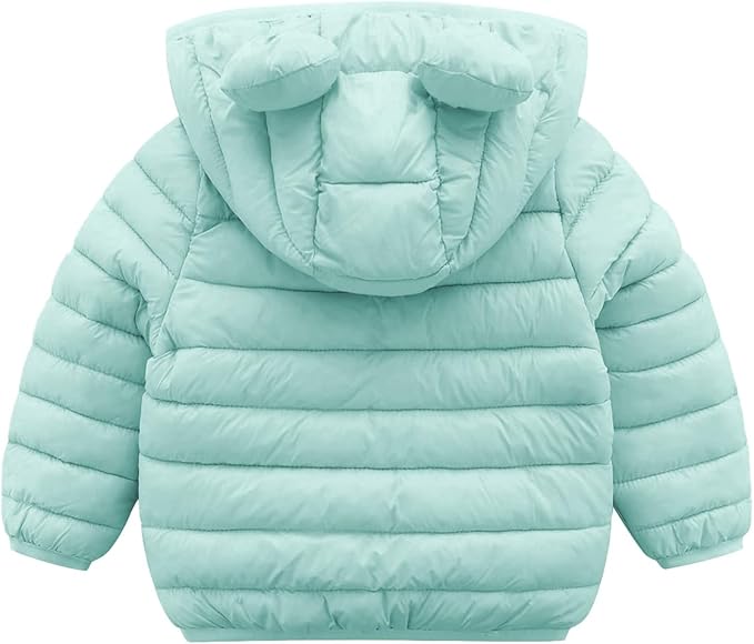 XMWEALTHY Baby Boys Girls Winter Coats Toddler Bear Hoods Down Jacket Infant Kids Light Puffer Padded Outwear 6M-3T