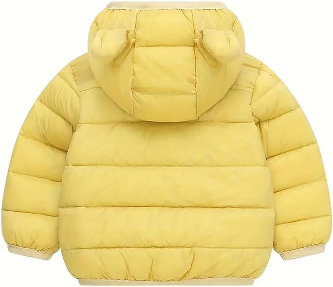Toddler Winter Coats Puffer Padded Jacket Baby Boys Girls Bear Hoods Down Jacket Light Weight Infant Outerwear