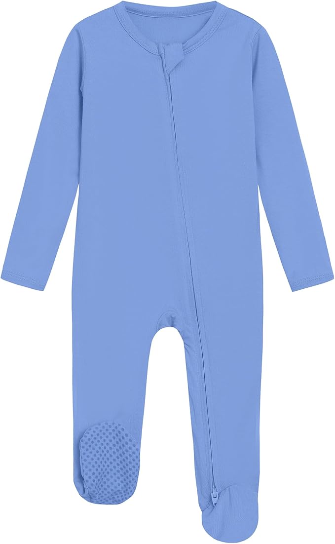 Baby Footie Romper Pajamas Unisex Newborn Infant Pjs Soft Rompers Viscose from Bamboo Sleepwear