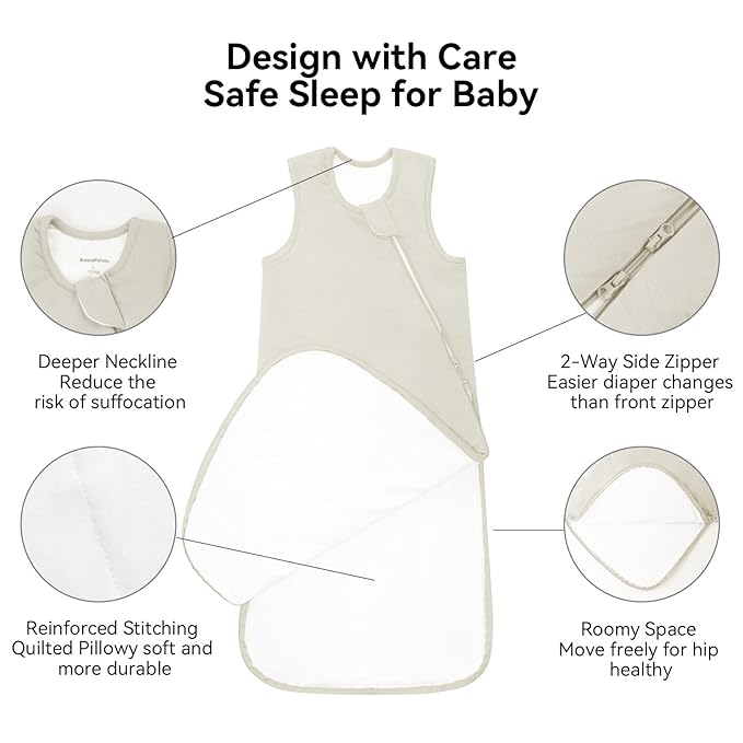 Rayon Made from Bamboo Sleep Sack 12-18 Months 1.0 Tog Ultra Soft Baby Wearable Blanket Toddler Sleep Sack for Babies Unisex Girl Boy 2-Way Zipper Baby Sleeping Bag Breathable Large