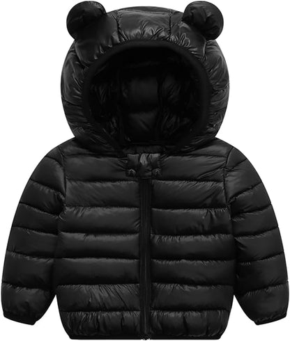 Baby Hooded Zip-Up Winter Coats Light Puffer Down Jacket for Baby Boys Girls Kids Toddler Infants Outerwear
