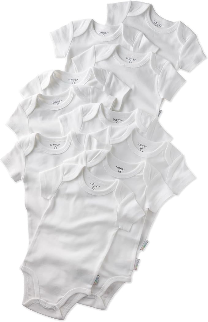 unisex-baby Avery 10-pack Short Sleeve Bodysuits 100% Organic Cotton for Baby Boys & Girls