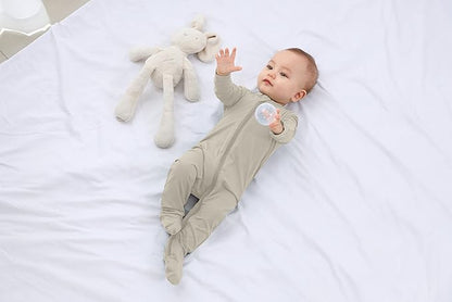 GUISBY Pajamas for Baby Boys & Girls, Infant Onesie with Mitten Long Sleeve Footed Pjs
