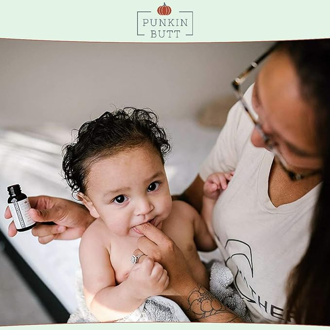 Punkin Butt Teething Oil - 2 oz - 100% Natural, for Babies - Proprietary Blend Includes Chamomile, Sunflower, Peppermint, and Clove - Baby Teething Relief with No Added Chemicals (2 Ounce)