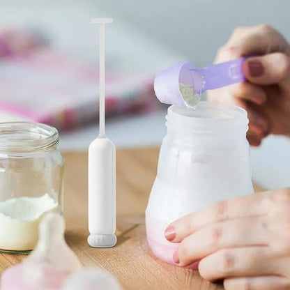 Baby Formula Stirrer Electric - Baby Bottle Frother, Compact Formula Stirrer, Handheld Milk Whisk | Efficient Mixing Tool for New born Feedings, Battery Operated with Spill Control Hot and Cold Milk