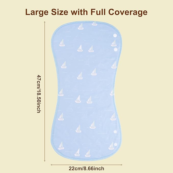 Baby Burp Cloths & Baby Bibs 2-in-1 Design Large Size 3 Layers Thicken Cotton Super Absorbent and Soft Baby Spit Up Burping Rags Baby Burp Cloth Set for Boys and Girls Solid 12 Pack