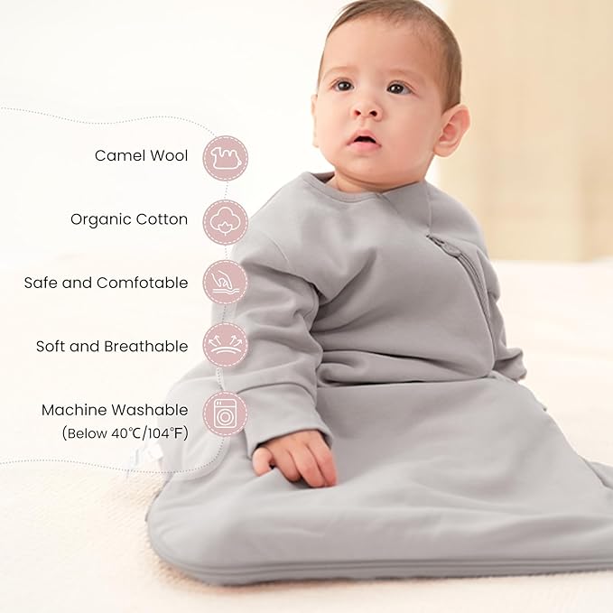 Unisex Sleeping Bag for Babies and Toddlers 1.0 Tog Sleep Sack 0-6 Months, Newborn Sleep Sack, Wearable Blanket Baby, One Piece Long Sleeves, Gifts for Baby