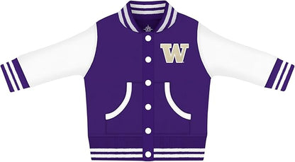 Creative Knitwear College Baby Varsity Jacket Lightweight - Team Logo, Multiple Colors, Unisex, (0 Months - 4T)