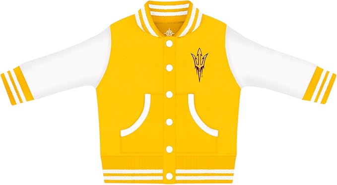 Creative Knitwear College Baby Varsity Jacket Lightweight - Team Logo, Multiple Colors, Unisex, (0 Months - 4T)