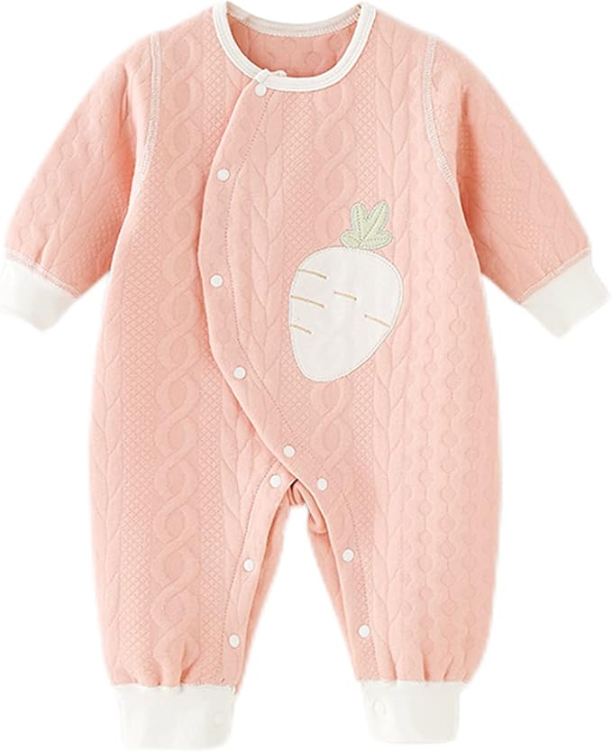 Newborn Baby Boy Girl Organic Cotton Bodysuit Long Sleeve Jumpsuit 3-Pack Outfits Clothes,0-24Months