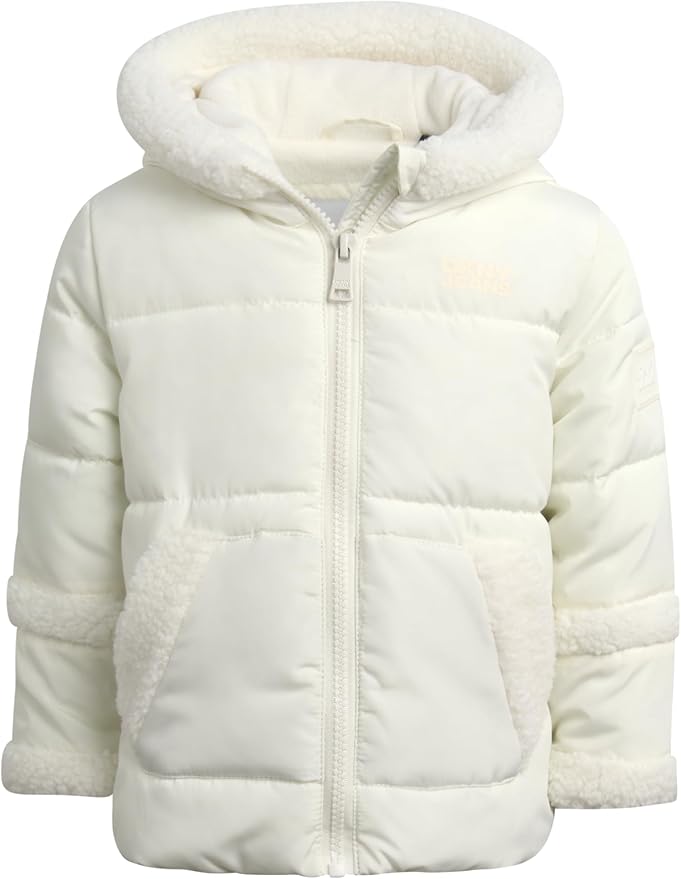 DKNY Baby Girls Puffer Coat - Soft Polar Fleece Lined Quilted Puffer Jacket for Girls - Cozy Winter Coat for Infant & Toddler