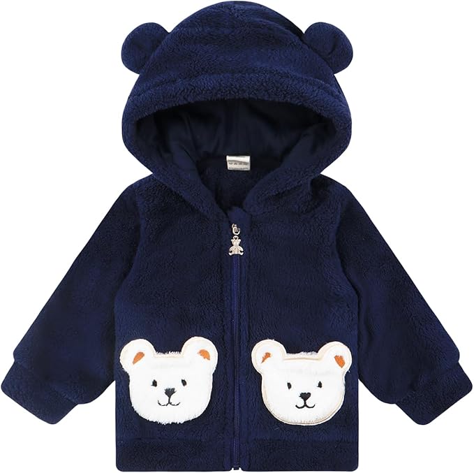 Newborn Baby Girls Clothes Toddler Boys Fleece Jacket Neutral Winter Hoodie Coat