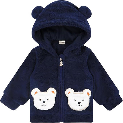 Newborn Baby Girls Clothes Toddler Boys Fleece Jacket Neutral Winter Hoodie Coat