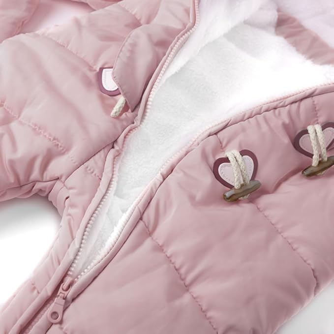 Simplee kids Baby Infant Boys Girls Snowsuit Winter Hooded Footed Warm Jumpsuit Outerwear with Gloves for 3-24 Months