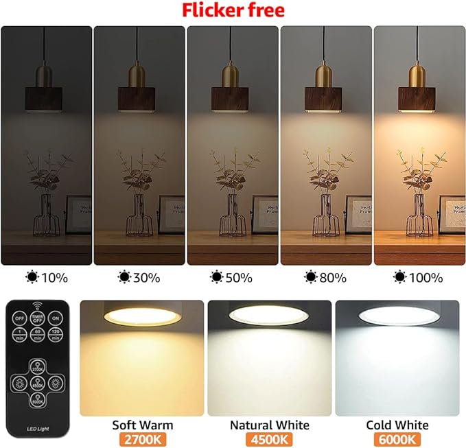 BLUEYE Rechargeable Light Bulbs,7W,Remote Control,Soft Warm 2700K-6000K,50W Equiv.,450Lumens,Flicker-free,E26 Detachable Charging(E12 available),Battery Operated Emergency Lamp for Non-Hardwired,1Pack