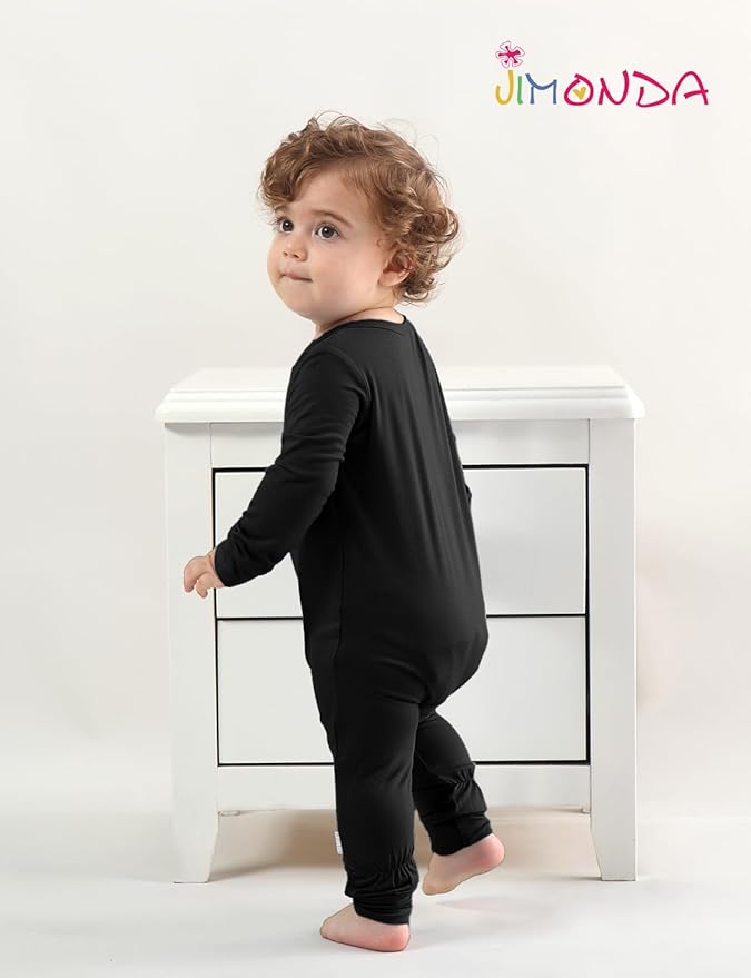 Jimonda Baby Footless Pajamas,Two Zip Closure Long Sleeve Romper,Infant Clothes Pjs 4 Pcs