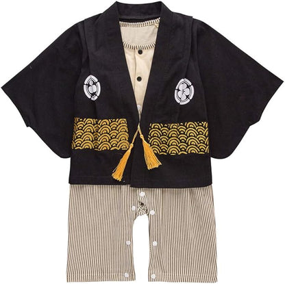 Baby Boy Kimono Romper Suit Japanese Costumes Infant Cotton Samurai Outfits