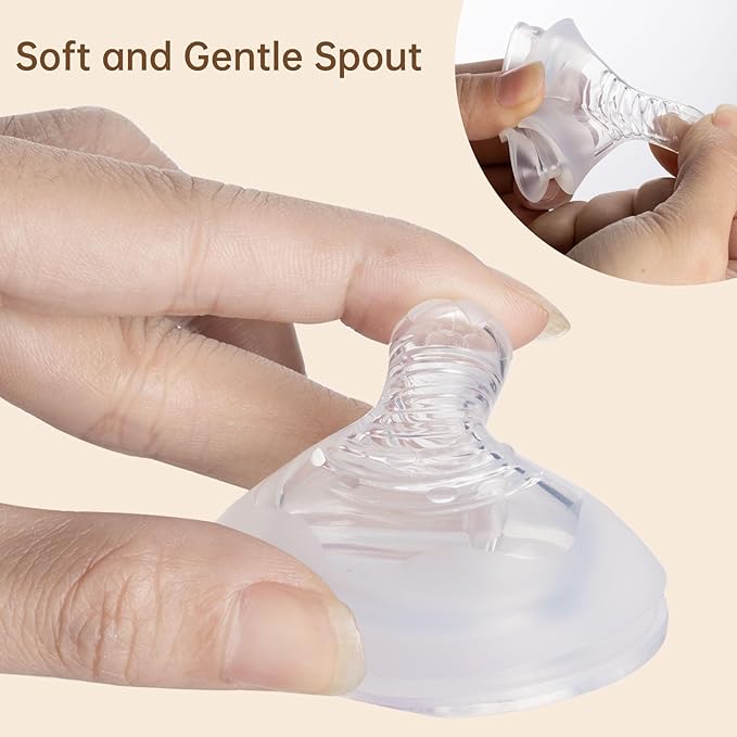 4Pack Replacement Silicone Nipple Compatible with Pigeon PP Nursing Bottle, Soft Spout Replacement for Pigeon, Easy Transition from Bottle to Cup, No Spill (M, Medium Flow)