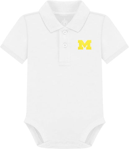 Creative Knitwear College Baby Polo Bodysuit Solid - Team Logo, Multiple Colors, for Boys & Girls (0-12 Months)
