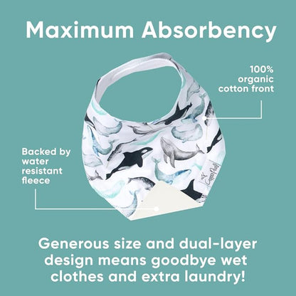 Copper Pearl 4 Pack Soft Cotton Baby Bibs for Drooling and Teething, Absorbent Drool Bibs for Baby Girl and Boy, Adjustable to Fit Newborns to Toddlers, Tons of Styles (Kai)