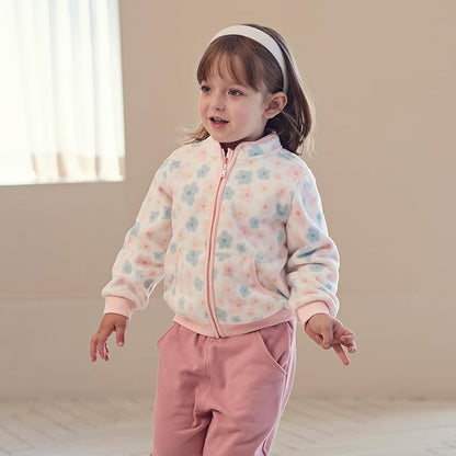 DAVE&BELLA Toddler Printed Polar Fleece Jacket, Zip Up Lightweight Outerwear for Kids Boys Girls Fall Spring Coat 2-9 Years