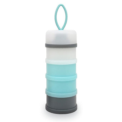 Baby Formula Dispenser Container, Portable Milk Powder Dispenser, Baby Feeding Travel Storage Container, Non-Spill Stackable Baby Snack Storage Container, BPA Free, 4 Compartments