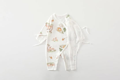 Baby Girl Boy Romper Side Snap Kimono Japanese Cotton Newborn Outfit Newborn-6M