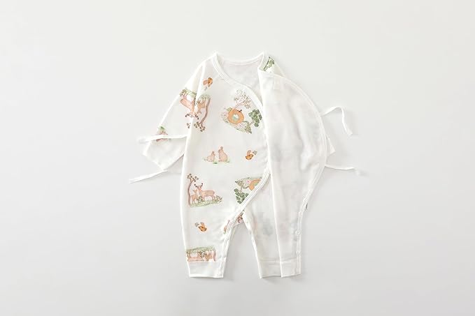 Baby Girl Boy Romper Side Snap Kimono Japanese Cotton Newborn Outfit Newborn-6M