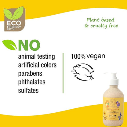 Organic Vegan Baby Lotion – Calendula & Lavender for Gentle Moisturizing Sleep-Time Moisture, Newborns & All Skin Types Eco-Friendly Biodegradable Bottle - 10.6 Fl Oz