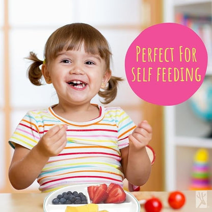 Elk and Friends Kids 7.8” Porcelain Divided Plates with Silicone Sleeves + Lids | Suitable for Babies/Kids/Toddlers | Microwave & Dishwasher Safe | Non Slip | Snack Dishes