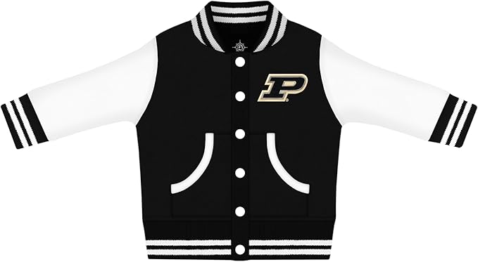 Creative Knitwear College Baby Varsity Jacket Lightweight - Team Logo, Multiple Colors, Unisex, (0 Months - 4T)