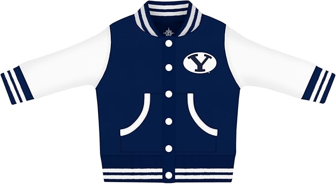 Creative Knitwear College Baby Varsity Jacket Lightweight - Team Logo, Multiple Colors, Unisex, (0 Months - 4T)