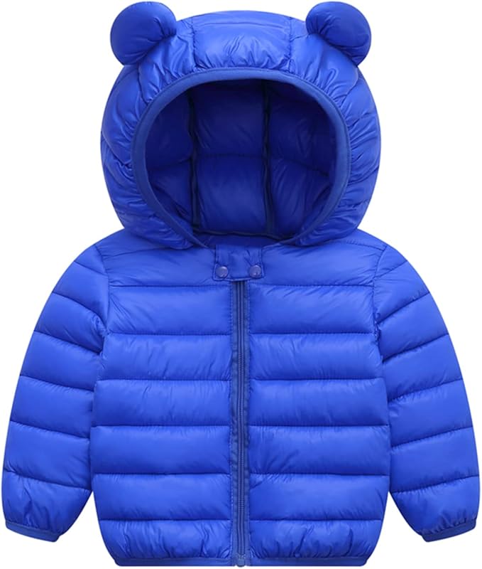 XMWEALTHY Baby Boys Girls Winter Coats Toddler Bear Hoods Down Jacket Infant Kids Light Puffer Padded Outwear 6M-3T