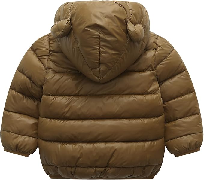 Winter Down Coats for Kids Baby Boys Girls Light Puffer Padded Jacket Bear Hoods Infant Outerwear