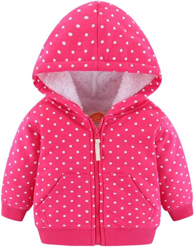 Mud Kingdom Boys Girls Full-Zip Hooded Sweatshirt Fur Lined Funny Pattern 6 Months-8 Years