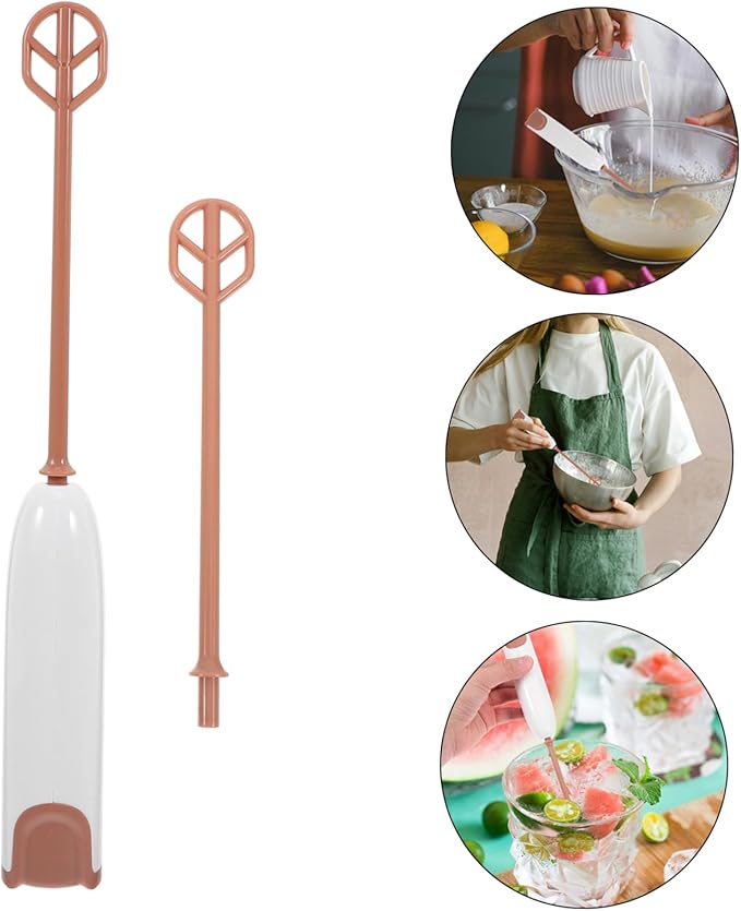 Electric Milk Powder Mixer Handheld Stirrer Portable Drink Blender for Home and Travel Compact Design with Extended Rod Convenient Mixing Tool for Milk Battery Not Included Warm