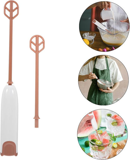 Electric Milk Powder Mixer Handheld Stirrer Portable Drink Blender for Home and Travel Compact Design with Extended Rod Convenient Mixing Tool for Milk Battery Not Included Warm