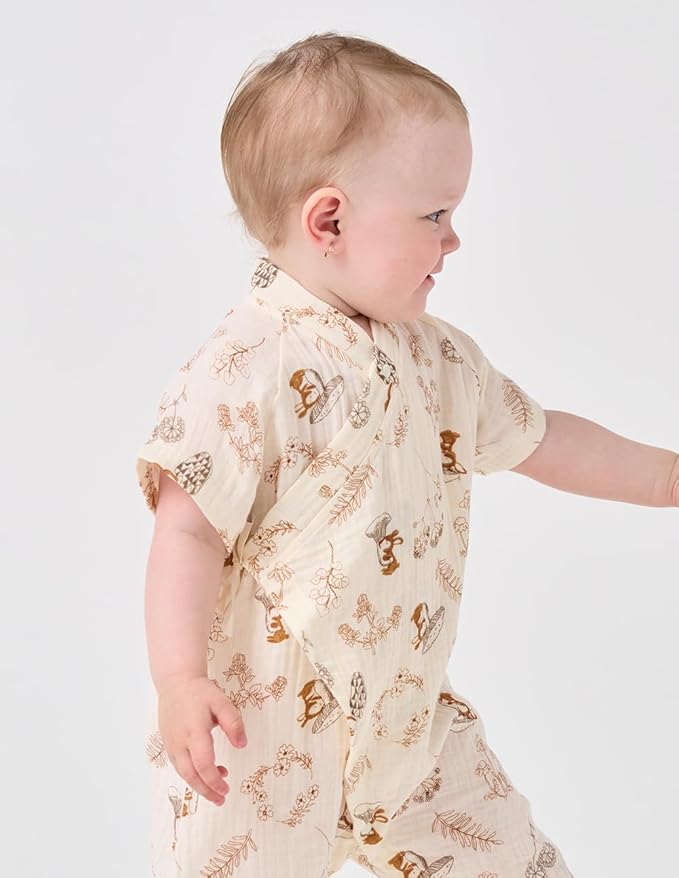 BINIDUCKLING Baby Kimono Robes Cotton Muslin Outfit Clothes Newborn - 24 Months